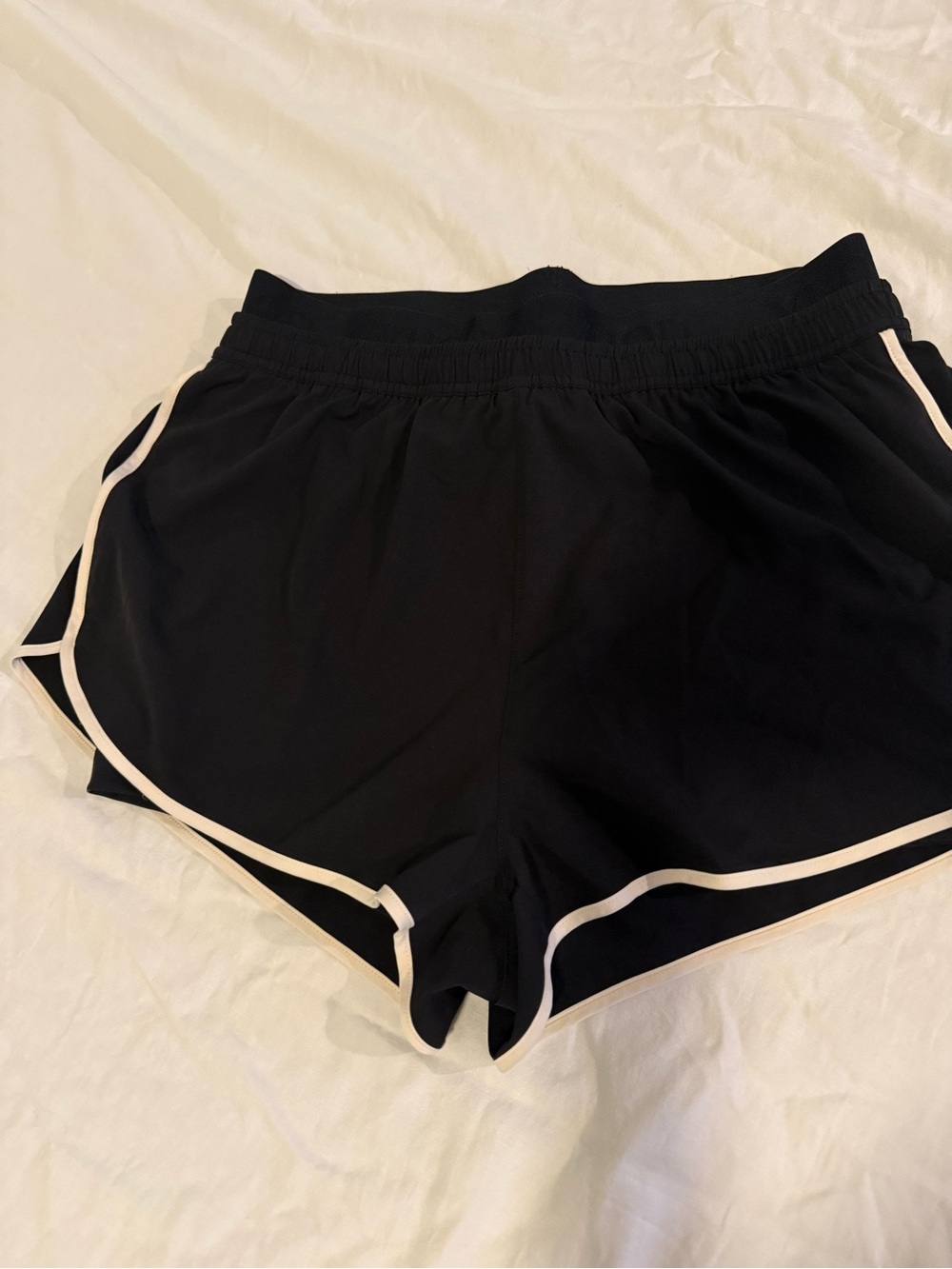 Vuori Black Athletic Shorts with White Trim